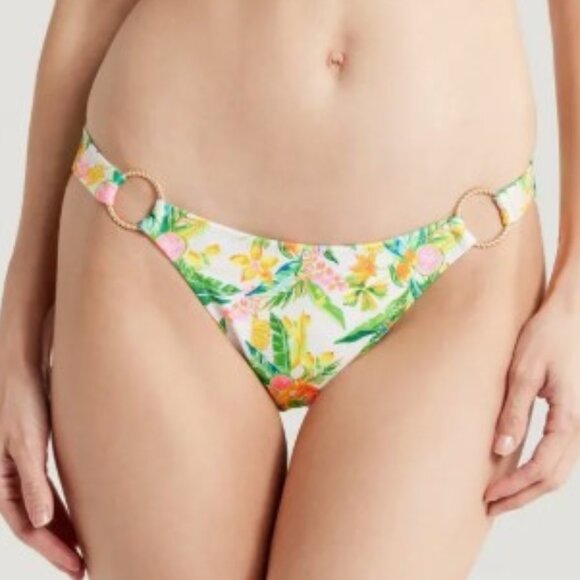 Kulani Kinis Golden Hour Ring Bikini Bottoms Floral Tropical Print S - Picture 1 of 14